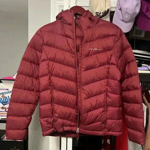 Eddie Bauer Maroon Goose Down Puffer Jacket